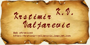 Krstimir Valjarević vizit kartica